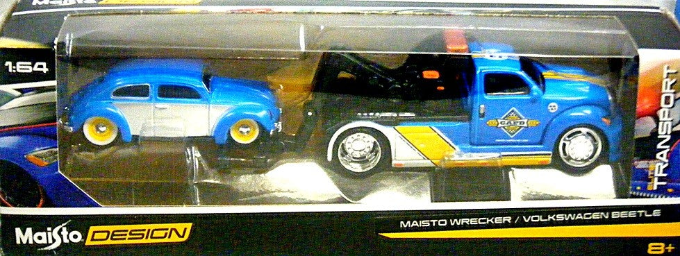 Maisto - Design - Volkswagen Beetle and Tow Truck Set 