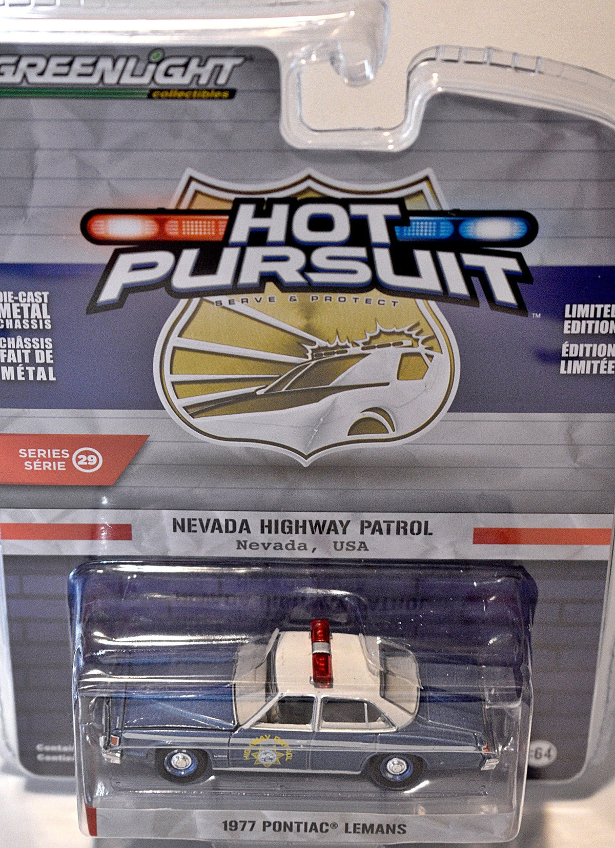 Greenlight Hot Pursuit  -  Nevada Highway Patrol 1977 Pontiac Lemans Police Car