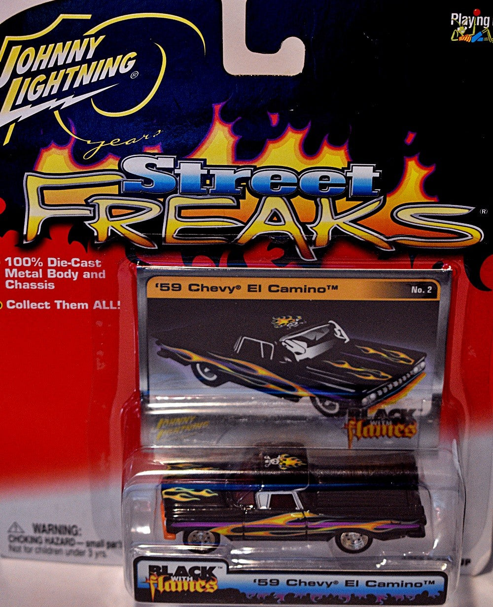 Johnny Lightning Black with Flames 1959 Chevrolet EL Camino