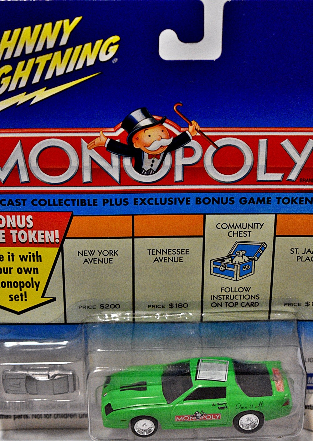 Johnny Lightning Monopoly - 1982 Chevrolet Camaro Z28 with Camaro Monopoly piece