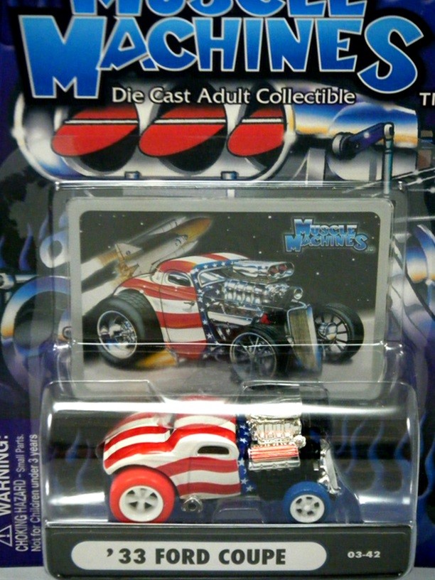 Muscle Machines Stars and Stripes Chase Car - 1933 Ford Coupe Hot Rod