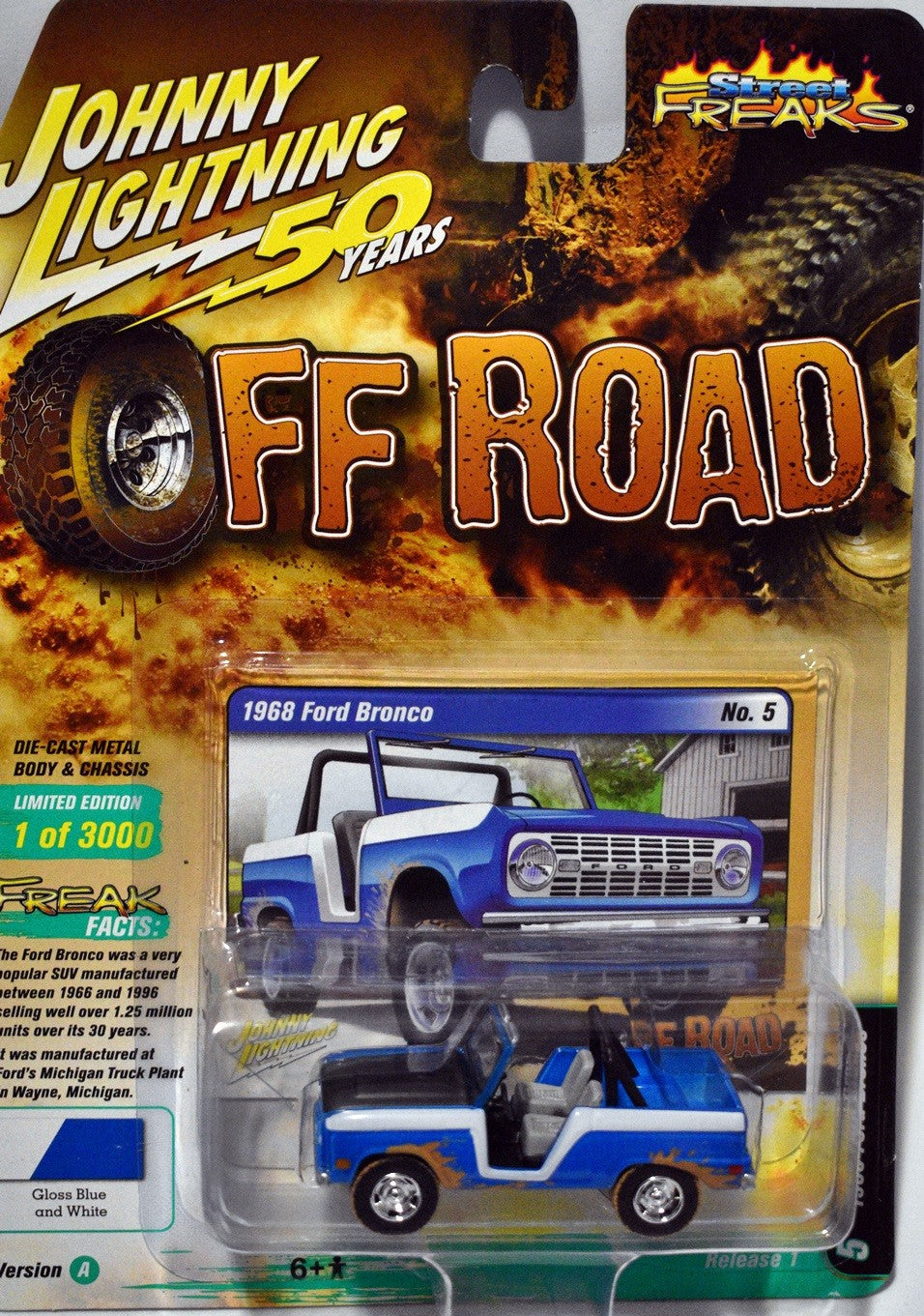 Johnny Lightning Street Freaks - Off Road - 1968 Ford Bronco 4x4