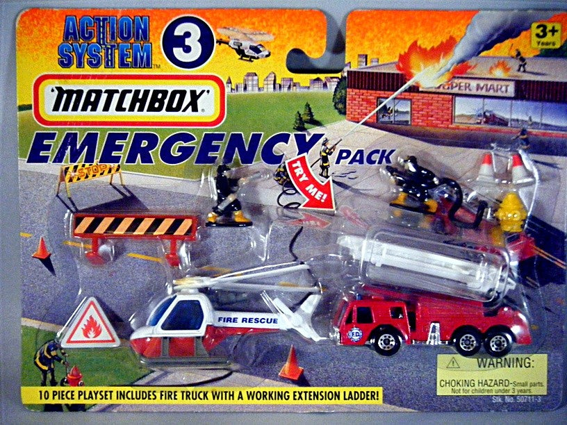 Matchbox Action Systems - Emergency Set with Fire Truck and Helicopter