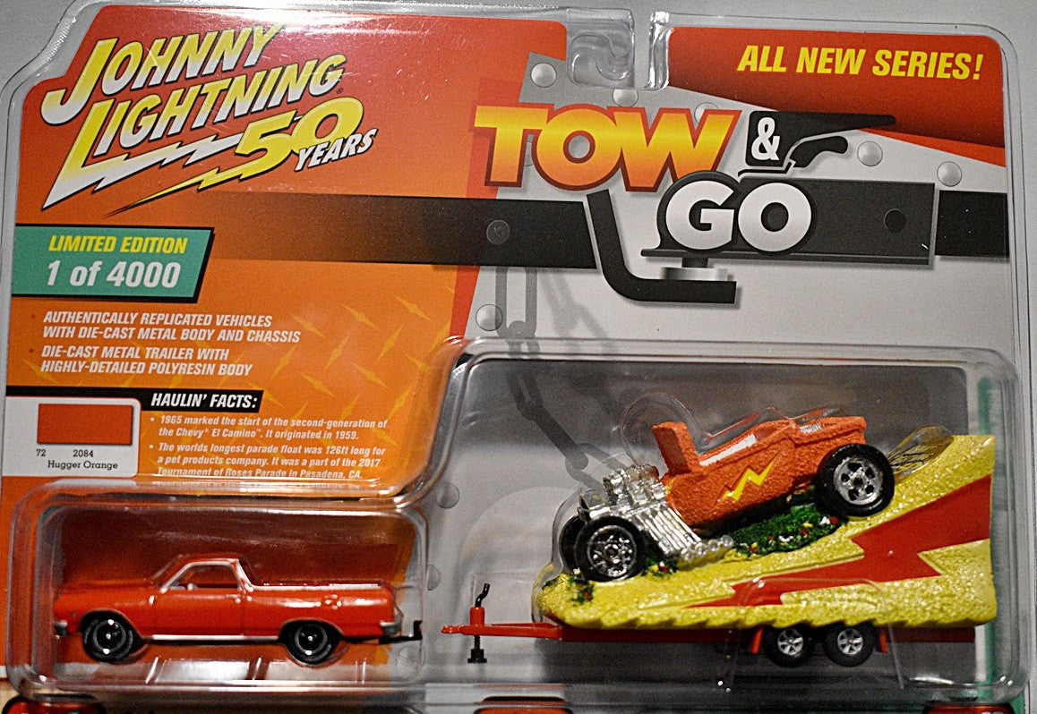 Johnny Lightning - Tow & Go - 1965 Chevrolet El Camino with Hot Rod Parade Float