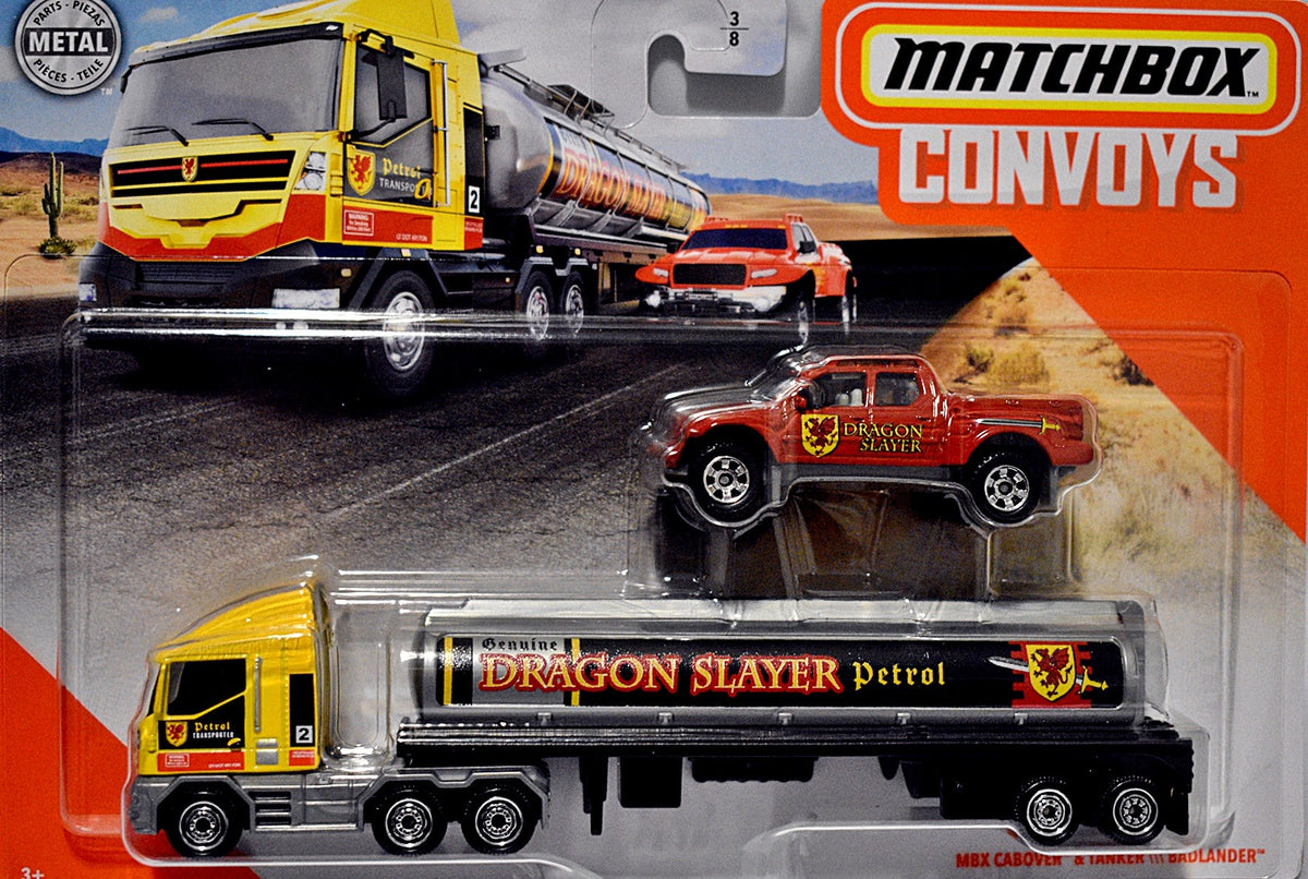 Matchbox Convoy Dragon Slayer Petrol - Tanker & Badlander Pickup Set