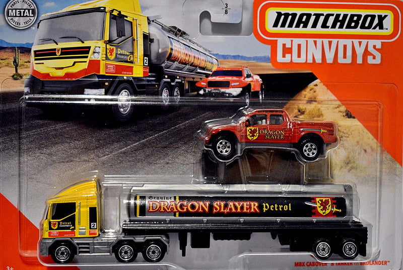 Matchbox Convoy Dragon Slayer Petrol - Tanker & Badlander Pickup Set