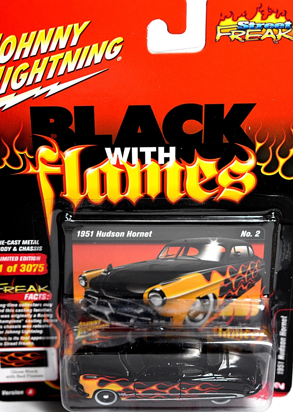 Johnny Lightning Black with Flames - 1955 Chrysler 300