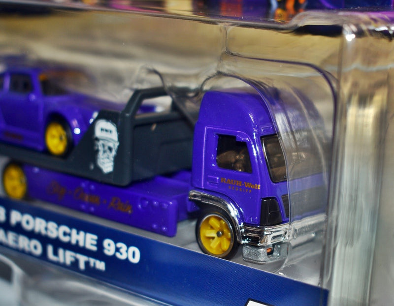 Hot Wheels Car Culture - Team Transport - RWB Porsche 930 & Aero Lift Flatbed Truck