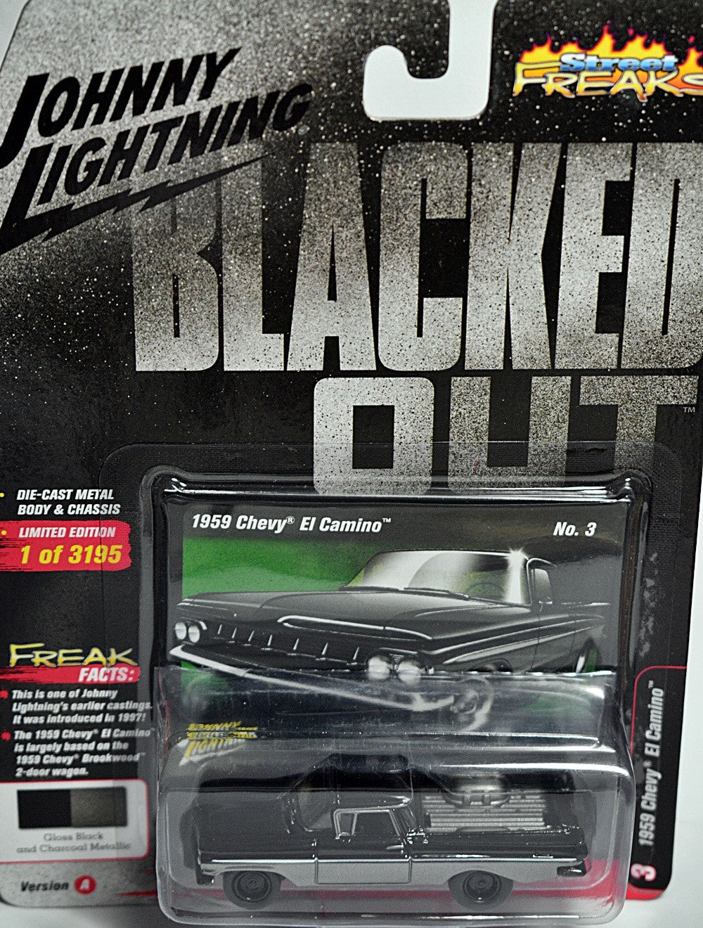 Johnny Lightning Street Freaks - Blacked Out - 1959 Chevrolet El Camino