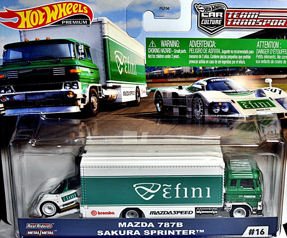 Hot Wheels Car Culture - Team Transport - Mazda 787B Race Car & Sakura Sprinter