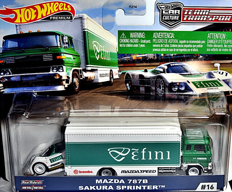 Hot Wheels Car Culture - Team Transport - Mazda 787B Race Car & Sakura Sprinter