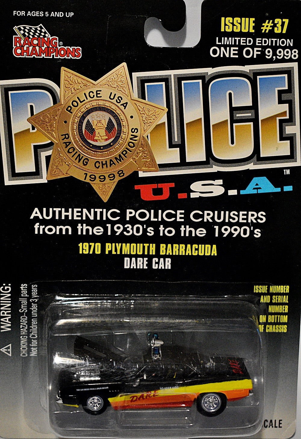 Racing Champions  1970 Plymouth Cuda DARE Police Car