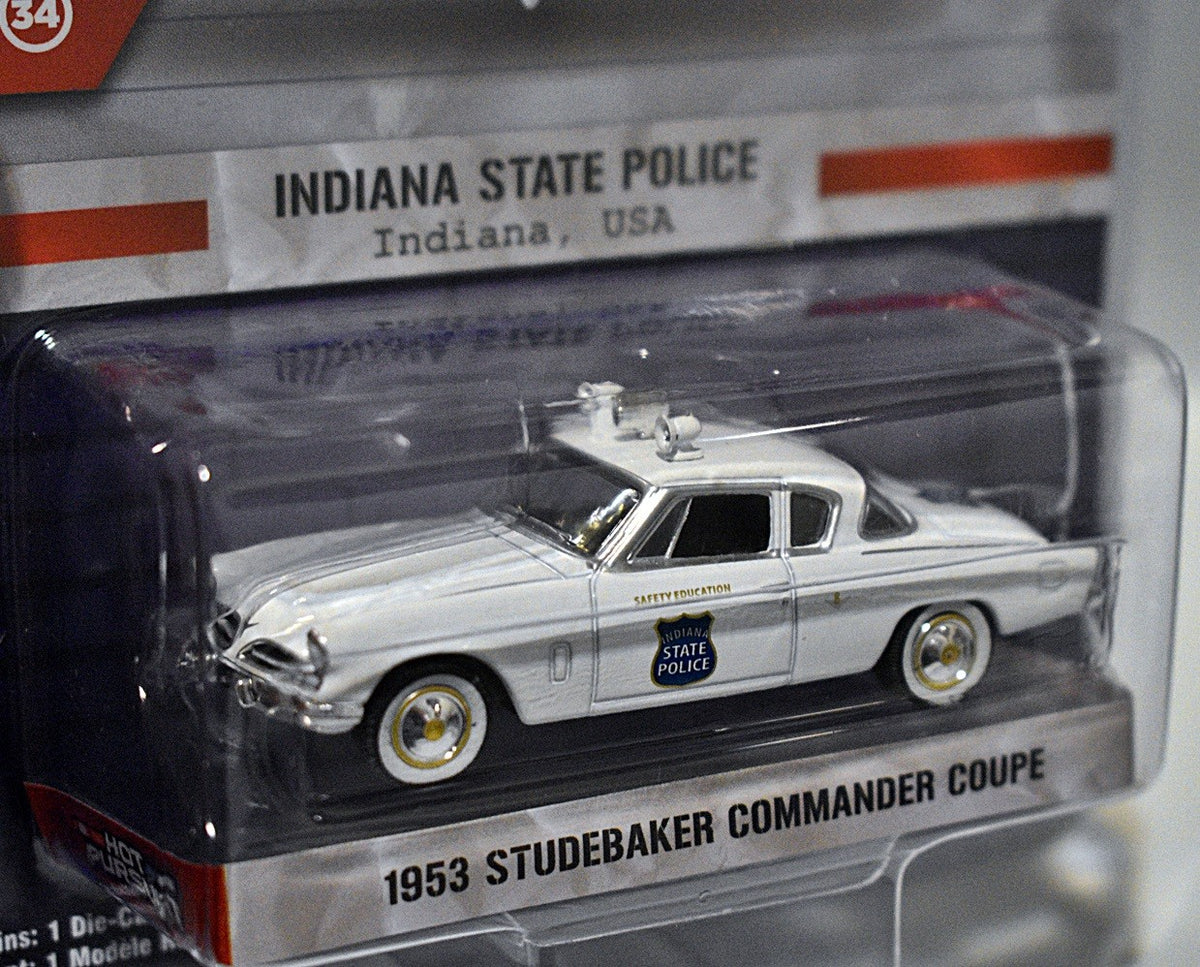 Greenlight Hot Pursuit  -  Indiana State Police - 1953 Studebaker Commander Coupe Patrol Car