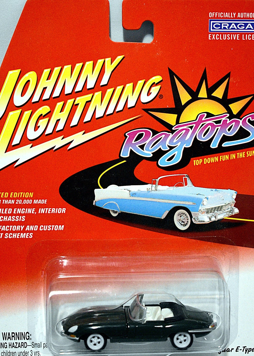 Johnny Lightning  Rare White Lightning - Ragtops - 1962 Jaguar XKE Convertible
