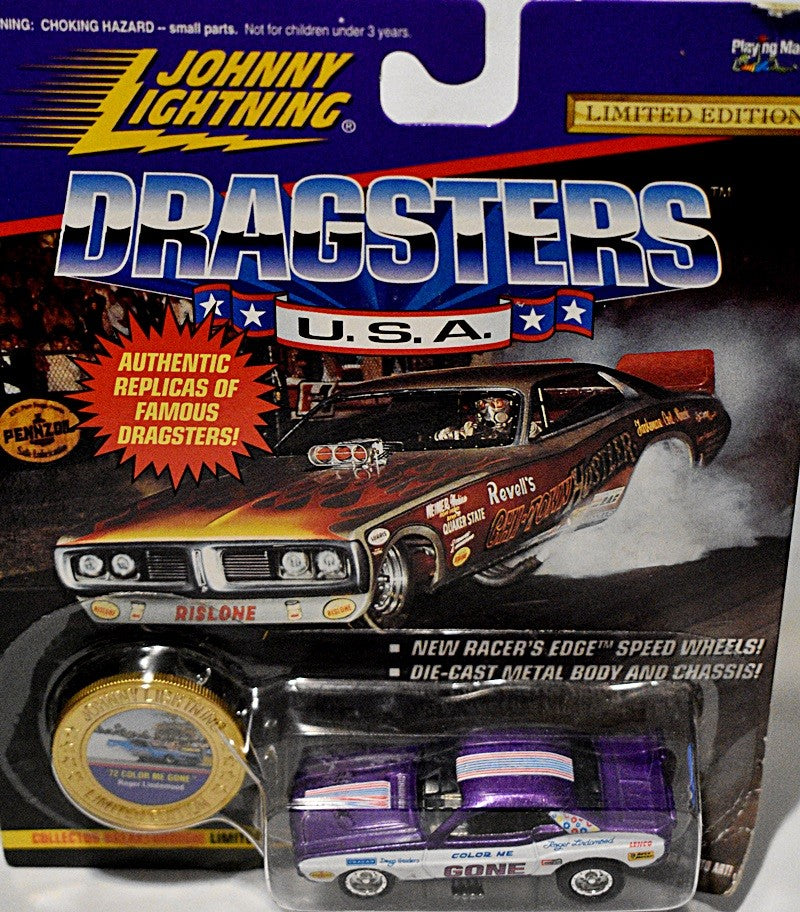 Johnny Lightning Dragsters USA - 1972 Dodge Challenger Funny Car - Color Me Gone