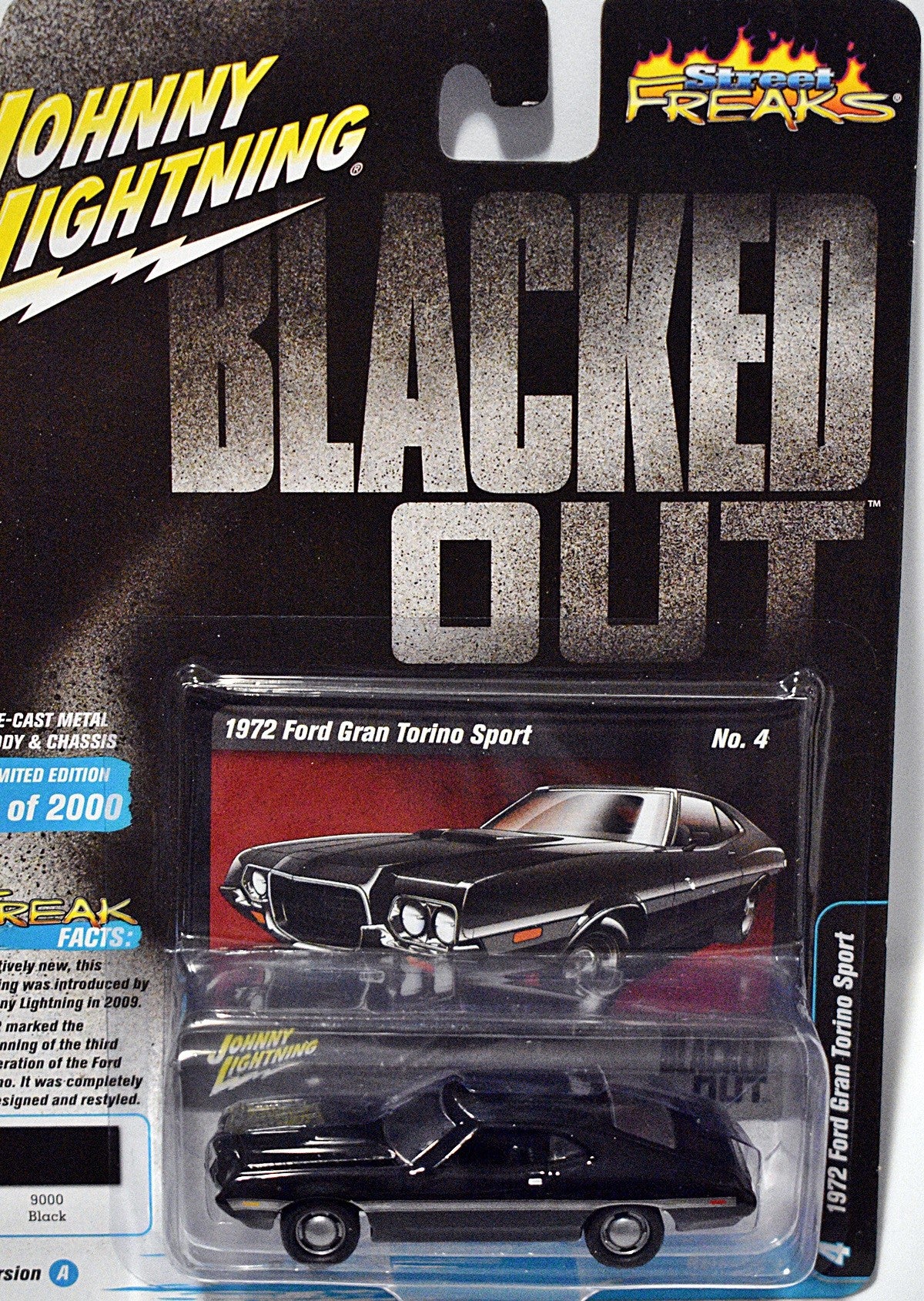 Johnny Lightning Street Freaks - Blacked Out - 1972 Ford Gran Torino Sport