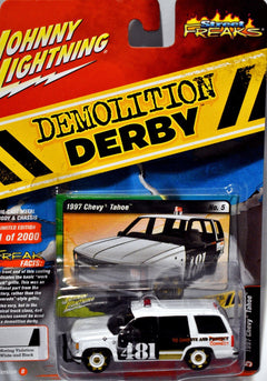 Johnny Lightning Street Freaks - Demolition Derby - 1997 Chevrolet Tahoe Police Truck