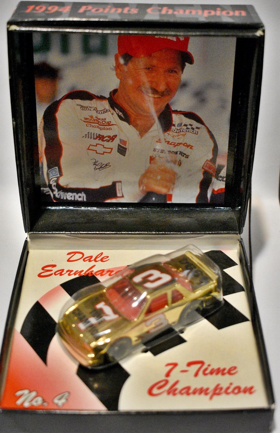 Matchbox NASCAR Super Stars - Dale Earnhardt 7 Time Champion Boxed Gold Chevy Lumina Stock Car
