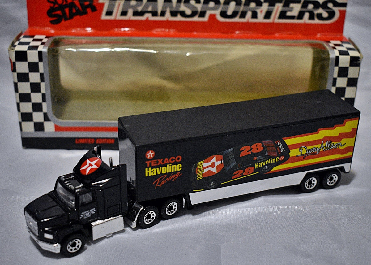 Matchbox NASCAR Super Stars Davey Allison Ford Race Car Transporter