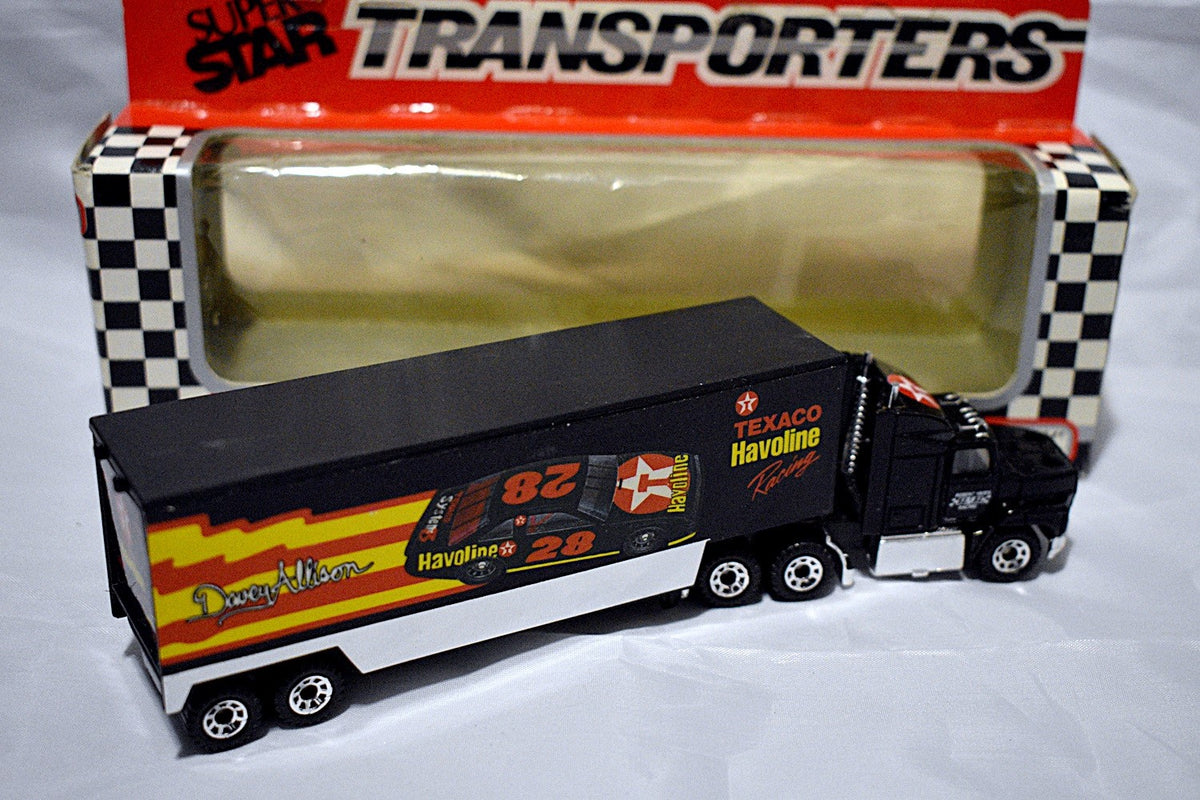Matchbox NASCAR Super Stars Davey Allison Ford Race Car Transporter