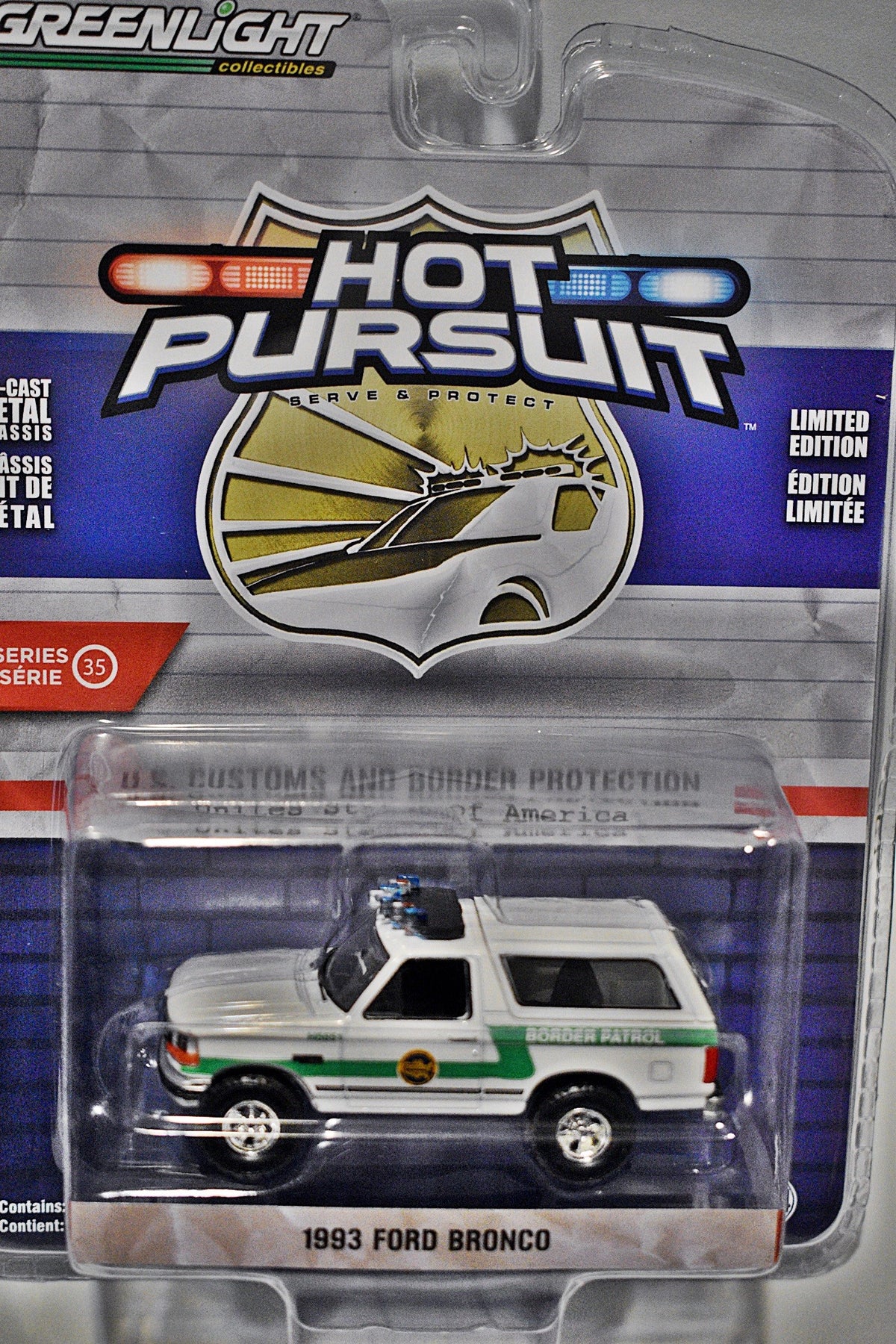 Greenlight - Hot Pursuit - US Border Patrol - 1993 Ford Bronco