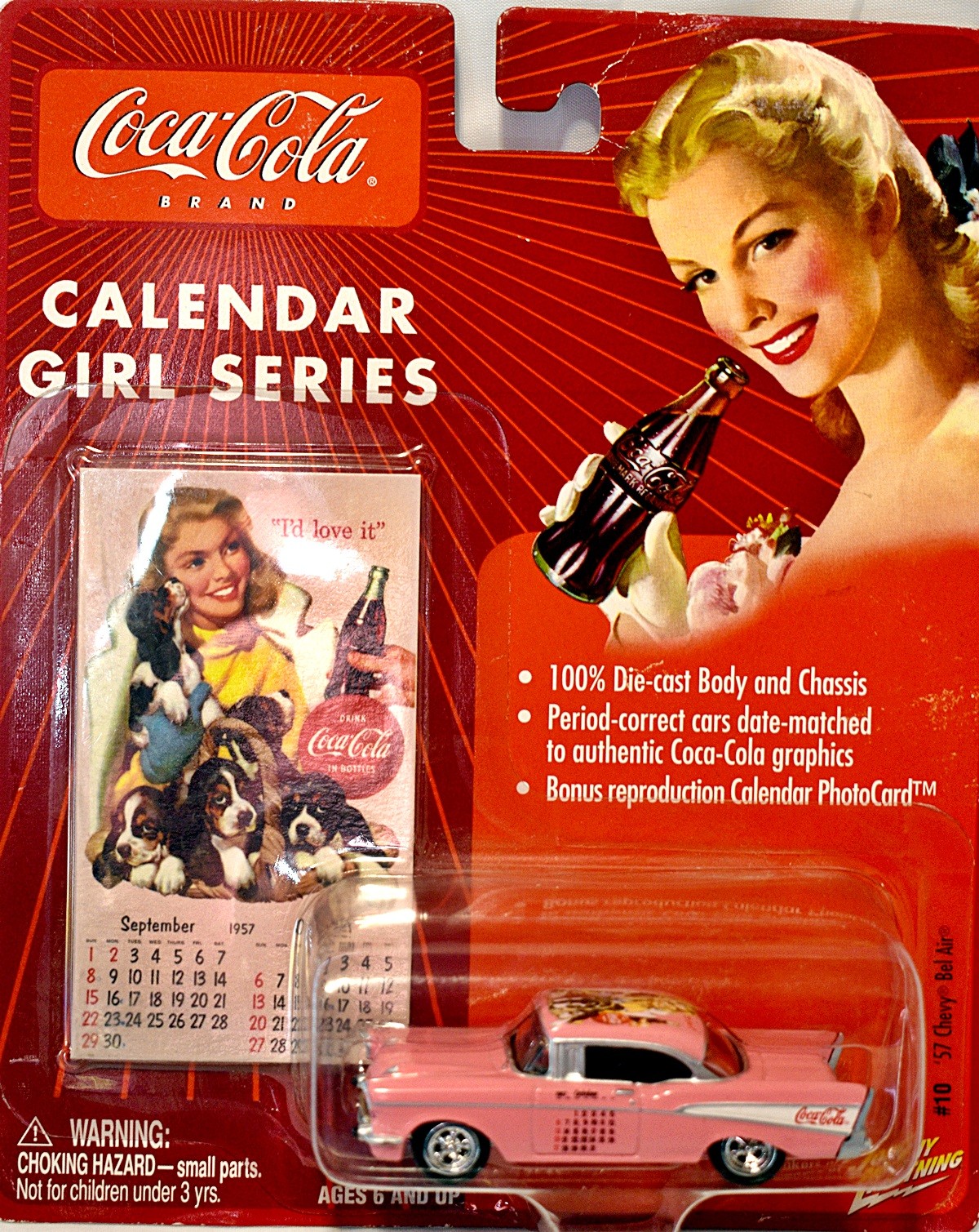 Johnny Lighting Coca-Cola Calendar Girls - 1957 Chevrolet Bel Air Hardtop