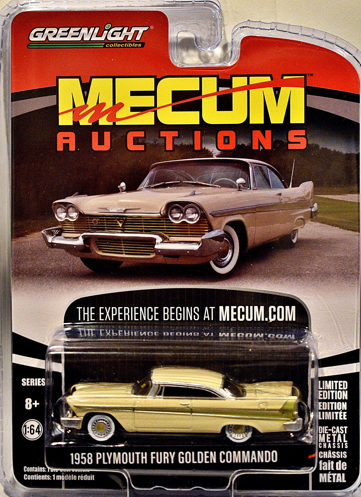 Greenlight Mecum Auction Block - 1958 Plymouth Fury Golden Commando