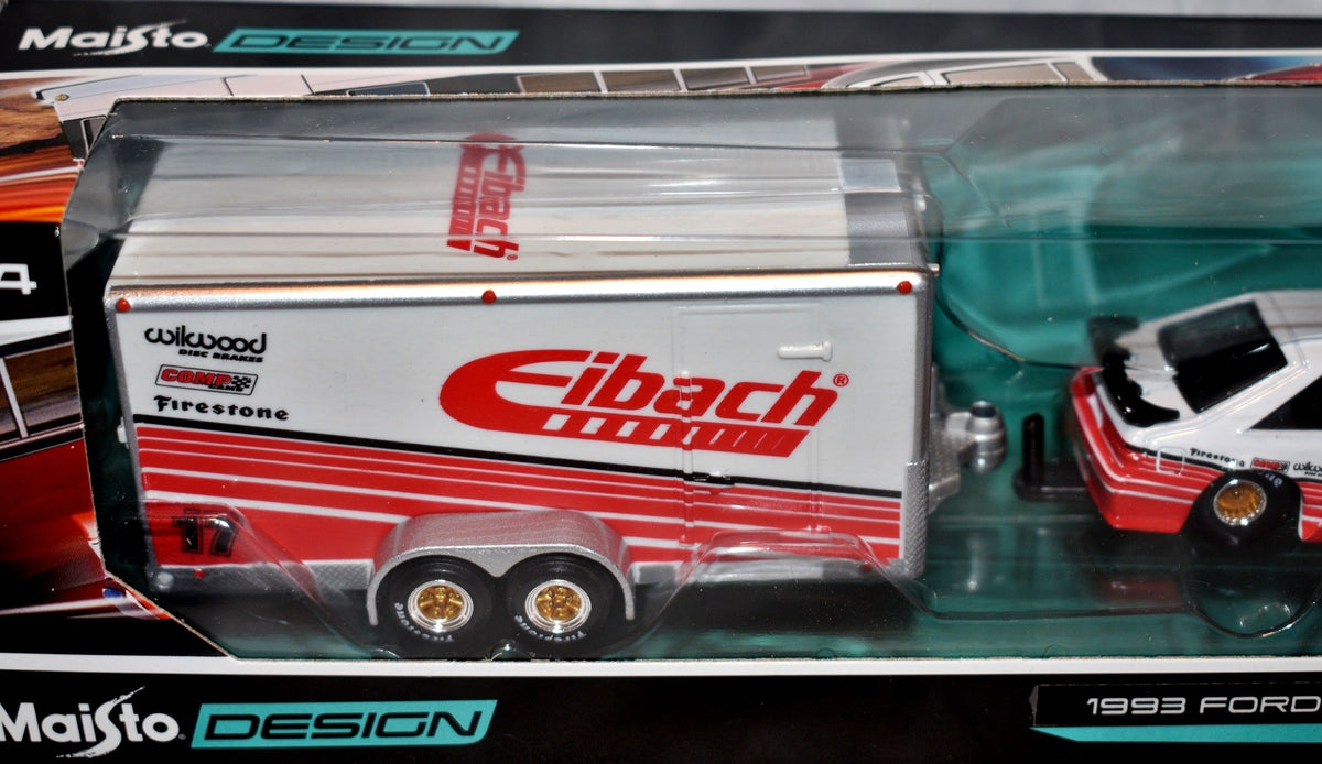 Maisto - Tow & Go - 1993 Ford Mustang SVT Cobra and Eibach Race Trailer