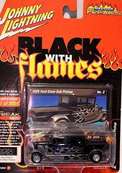 Johnny Lightning Black with Flames - 1929 Ford Crew Cab Pickup Truck