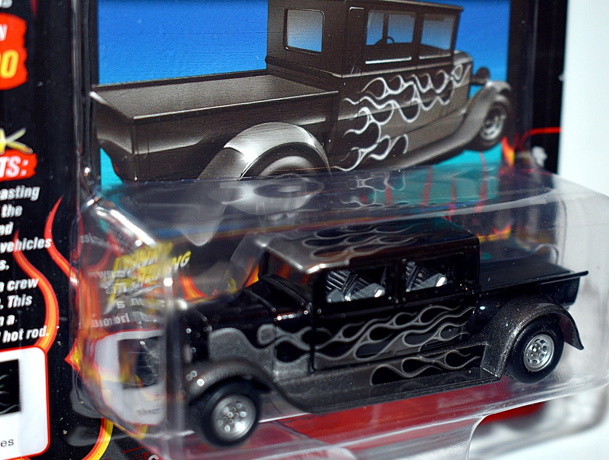 Johnny Lightning Black with Flames - 1929 Ford Crew Cab Pickup Truck