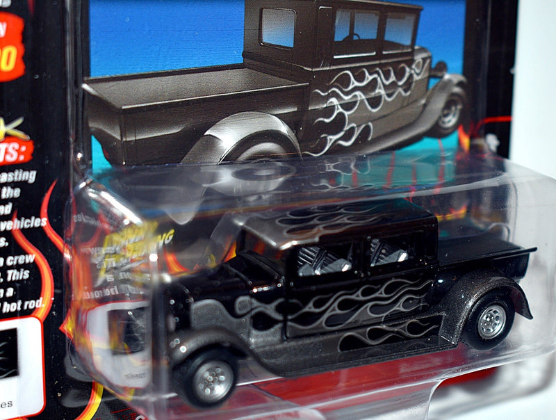 Johnny Lightning Black with Flames - 1929 Ford Crew Cab Pickup Truck