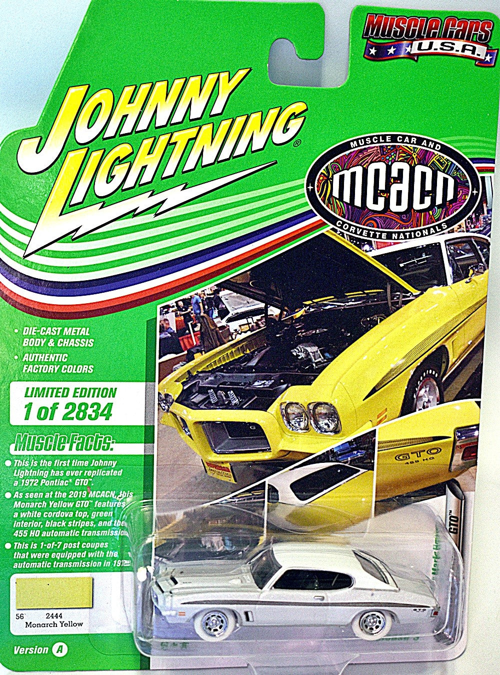 Johnny Lightning - Rare White Lightning - Muscle Cars USA - 1972 Pontiac GTO