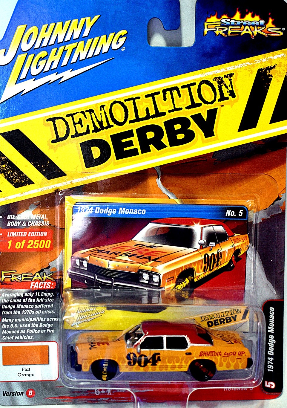 Johnny Lightning Street Freaks - Demolition Derby - 1974 Dodge Monaco "The Fire Marshall"