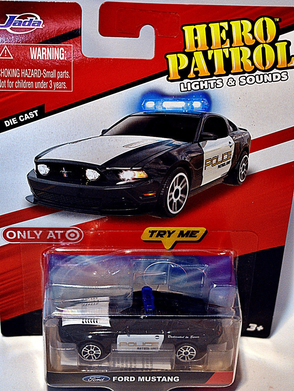 Jada Hero Patrol - Ford Mustang Police Car with Lights - Sirens