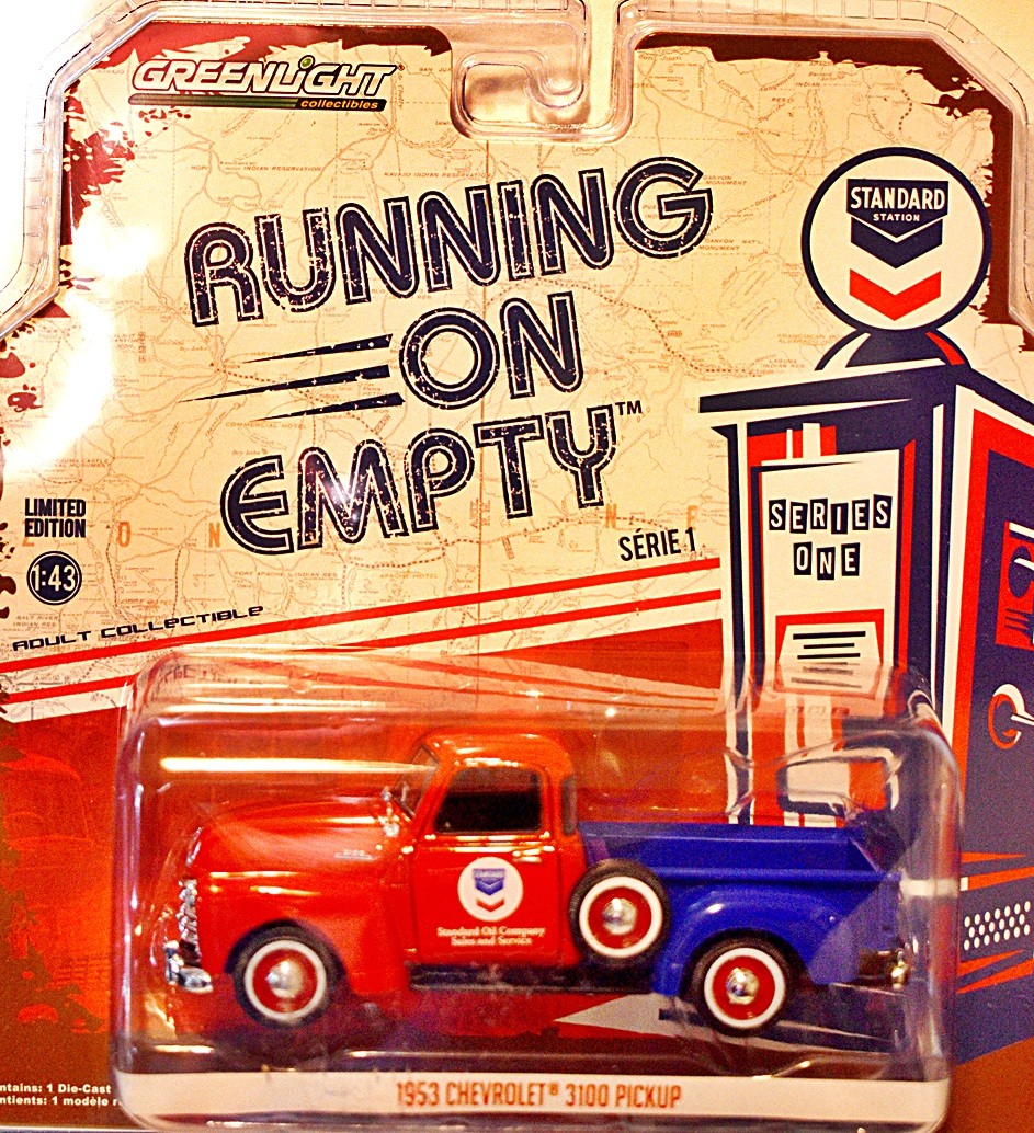 Greenlight -  LE 1:43 Scale - Running on Empty - Chevron 1953 Chevy 3100 Pickup Truck