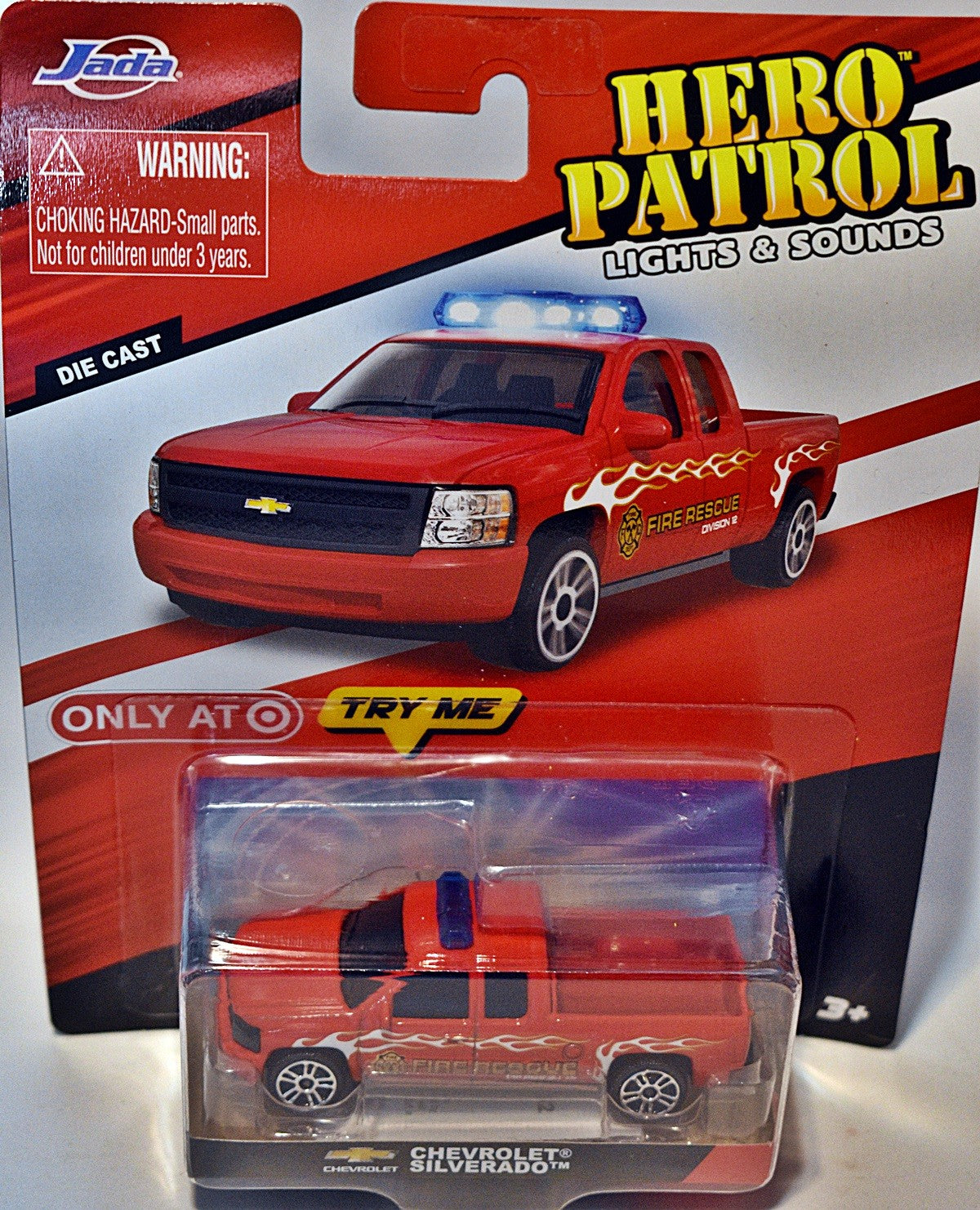 Jada Hero Patrol - Chevrolet Silverado Fire Rescue Truck with Lights - Sirens