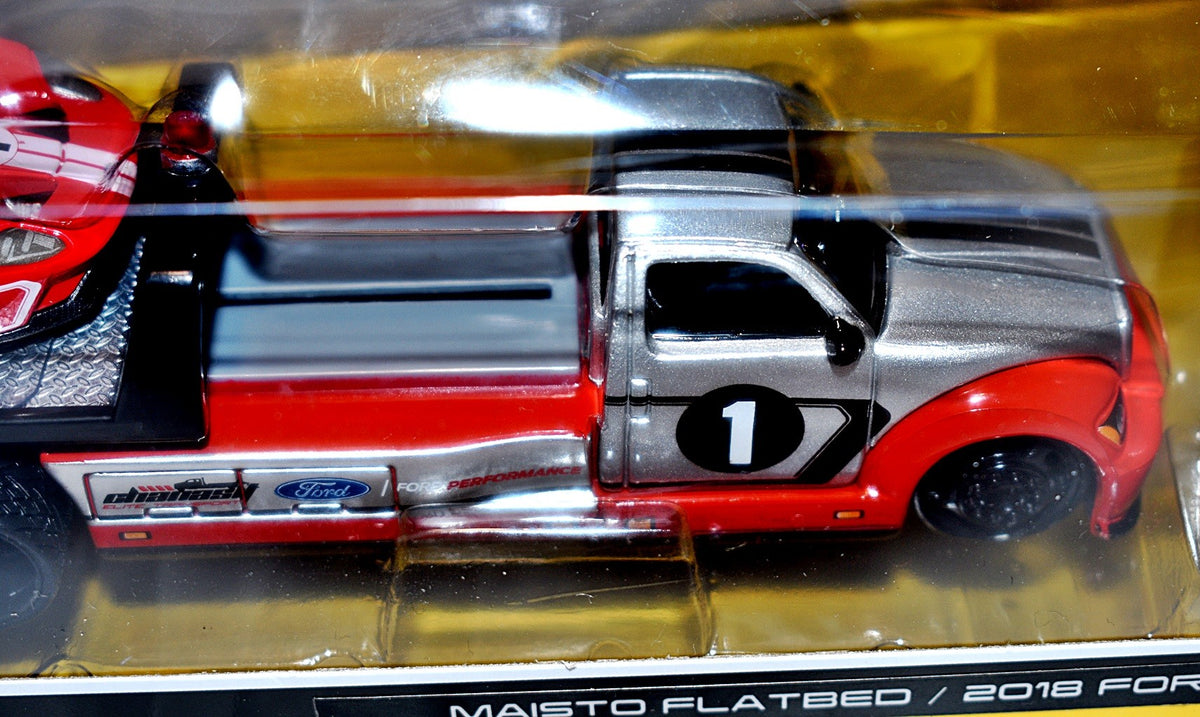 Maisto - Transport -  Ford GT & Flatbed Race Transporter