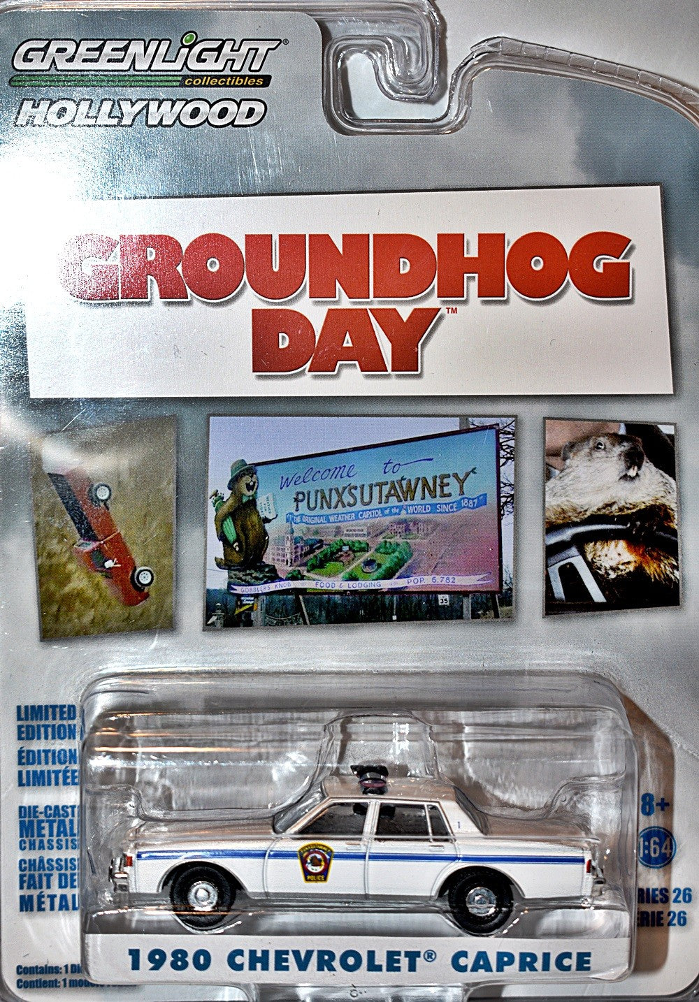Greenlight Hollywood - Groundhog Day - Punxsutawney PA Police 1980 Chevrolet Caprice Patrol Car