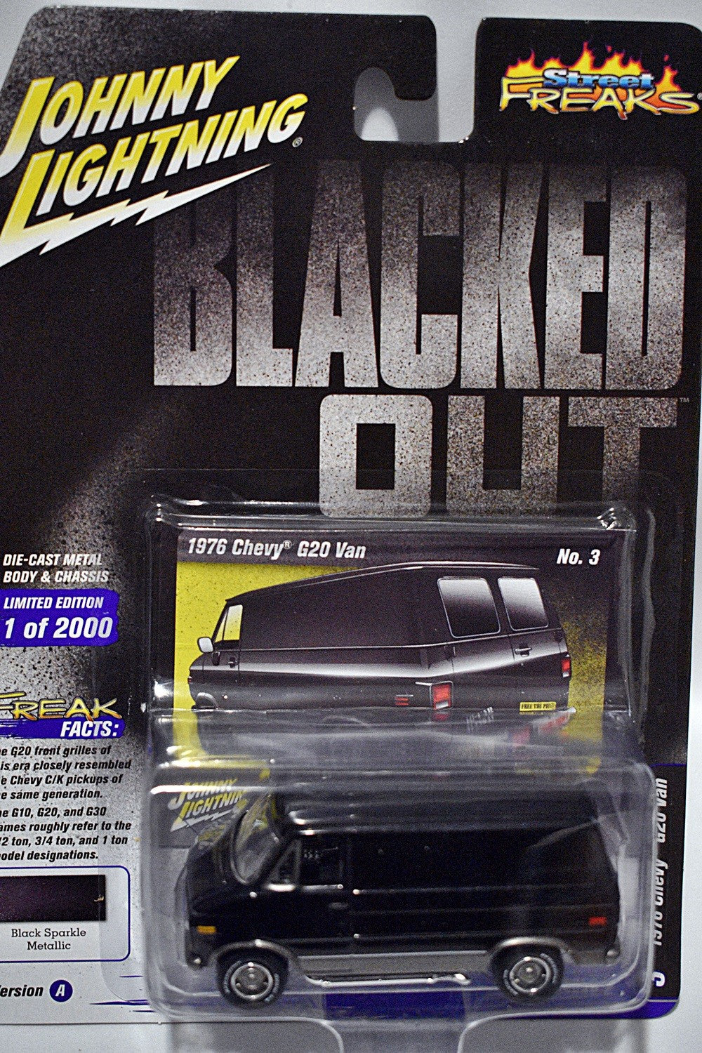 Johnny Lightning Street Freaks - Blacked Out - 1976 Chevrolet G20 Van