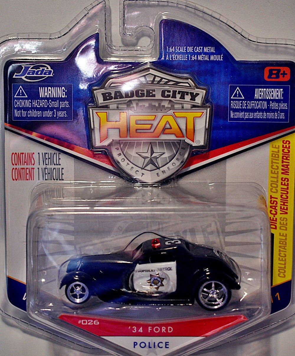 Jada Badge City - 1934 Ford Coupe Police Patrol Car