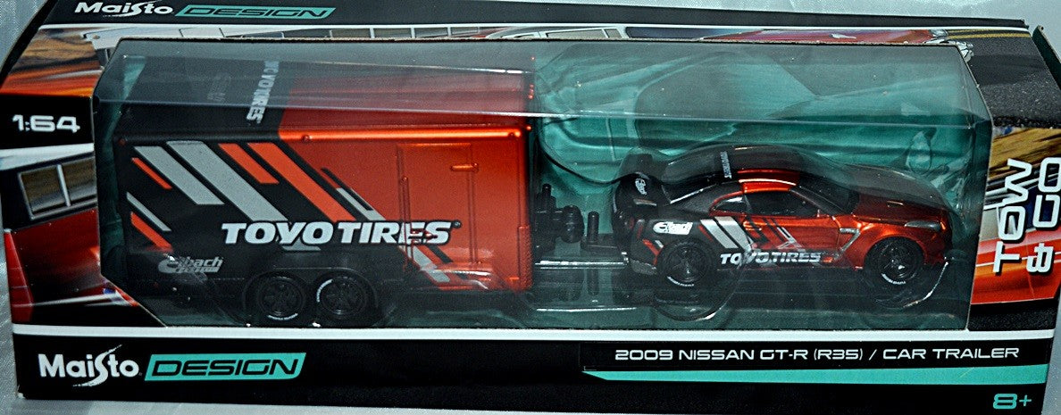 Maisto - Design - Toyo Tires Nissan GT-R (R35) & Race Trailer Set