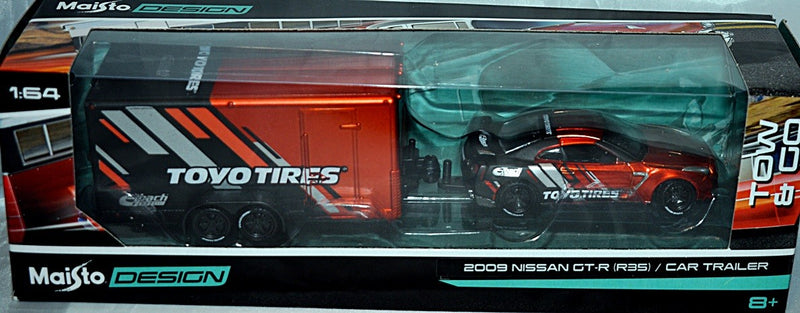 Maisto - Design - Toyo Tires Nissan GT-R (R35) & Race Trailer Set