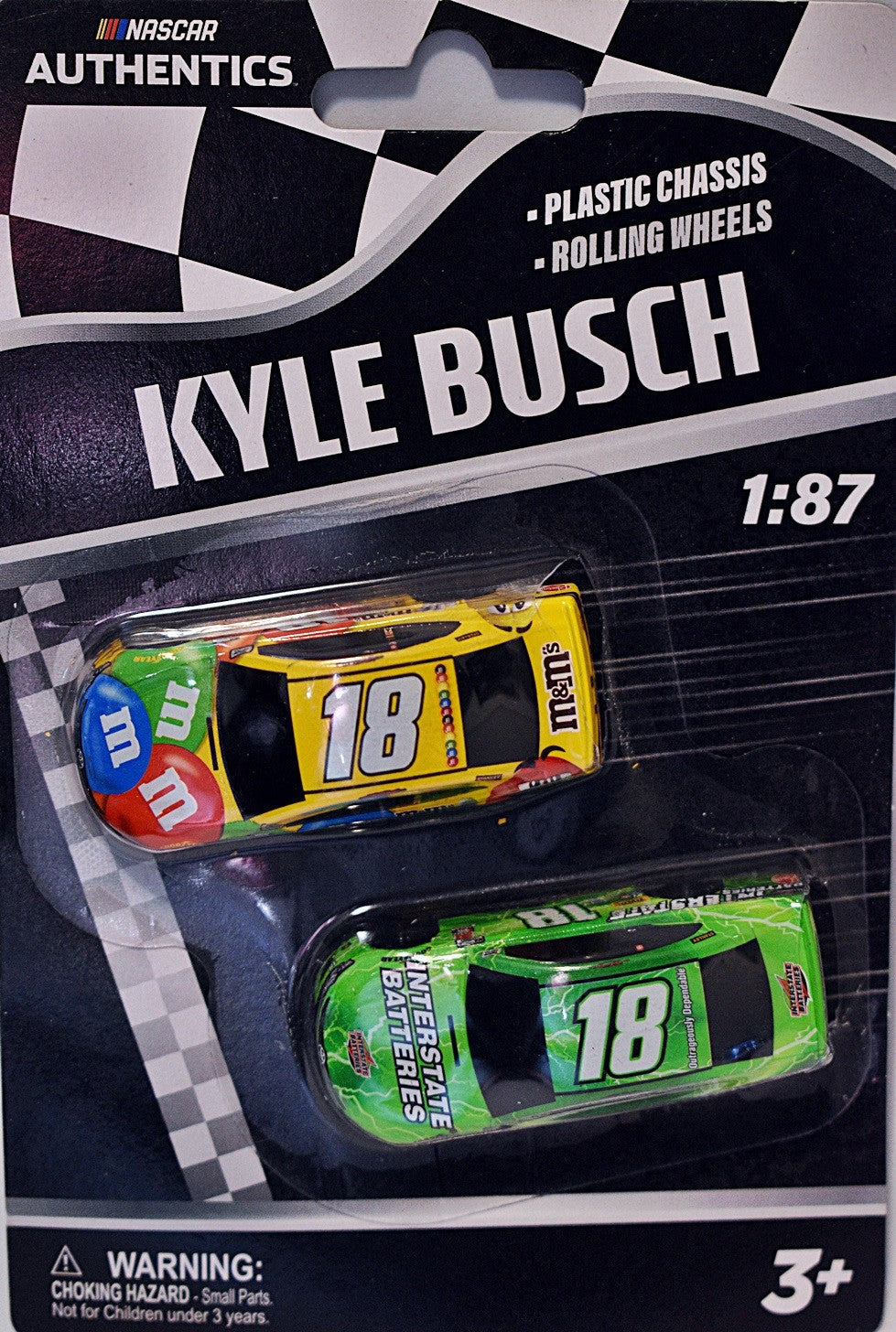 Lionel NASCAR Authentics: Kyle Busch HO Scale M&M's and Interstate Toyota Camry Stock Car Set