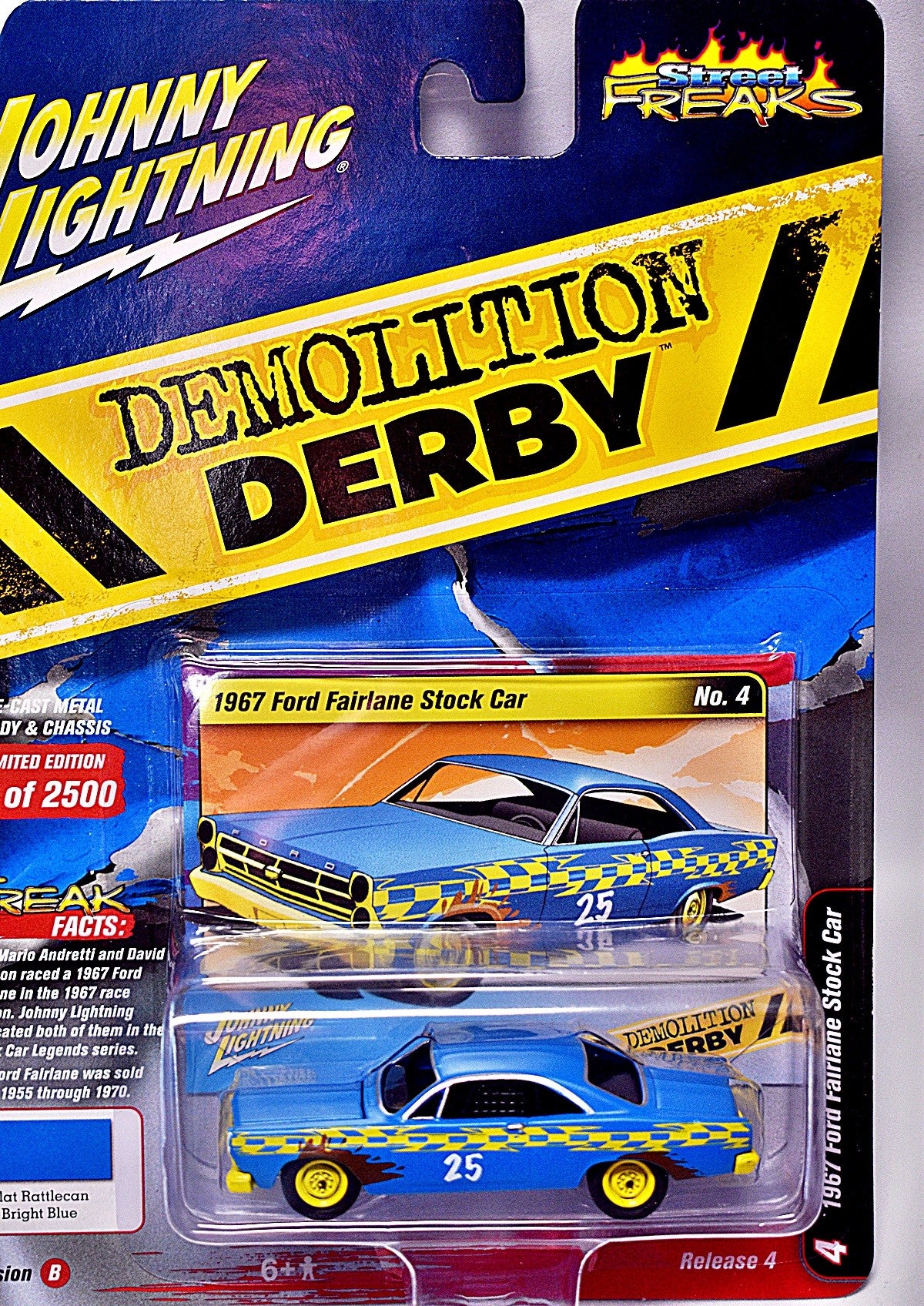 Johnny Lightning Street Freaks - Demolition Derby - 1967 Ford Fairlane Stock Car