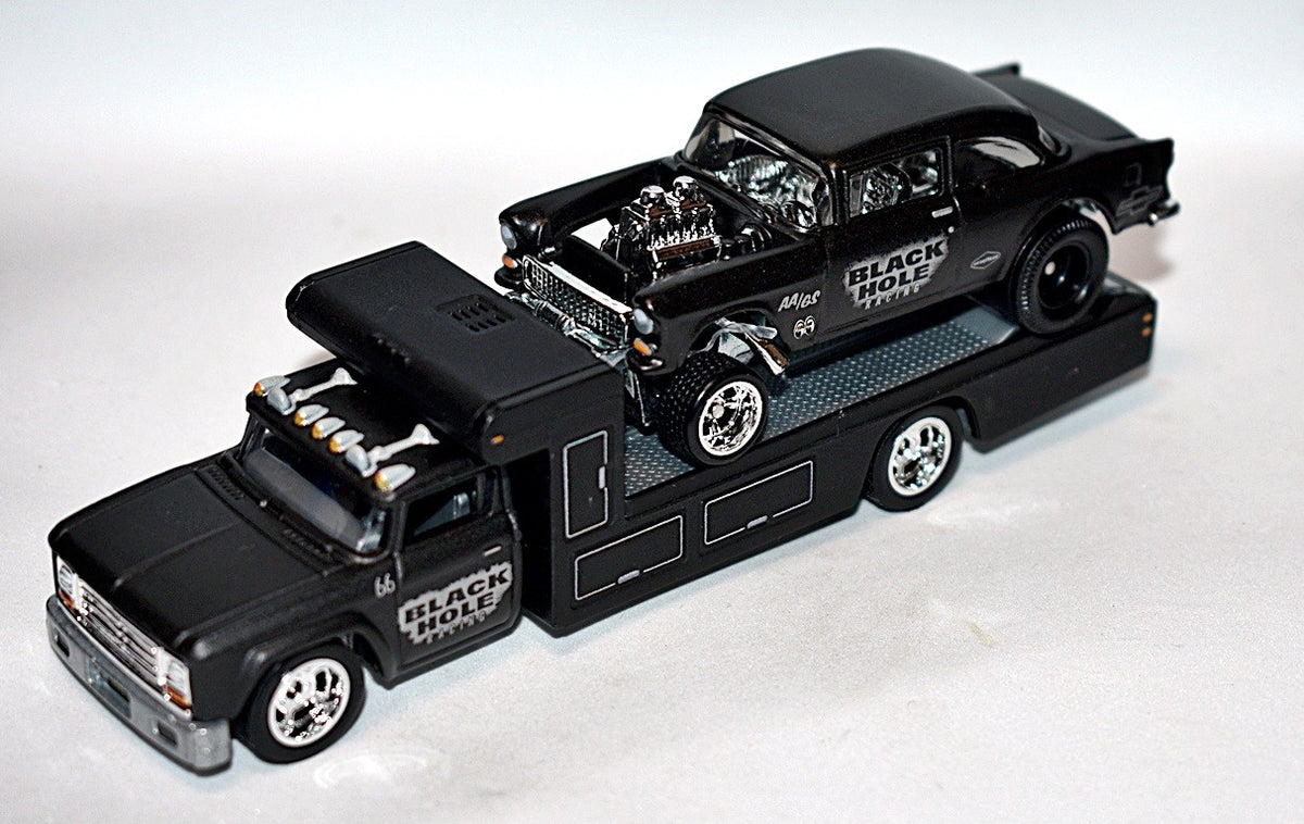 Hot Wheels: Black Hole Racing Team - 55 Chevy NHRA Gasser & Transporter