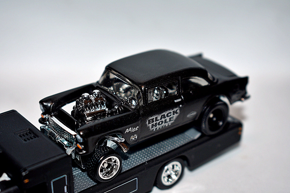 Hot Wheels: Black Hole Racing Team - 55 Chevy NHRA Gasser & Transporter