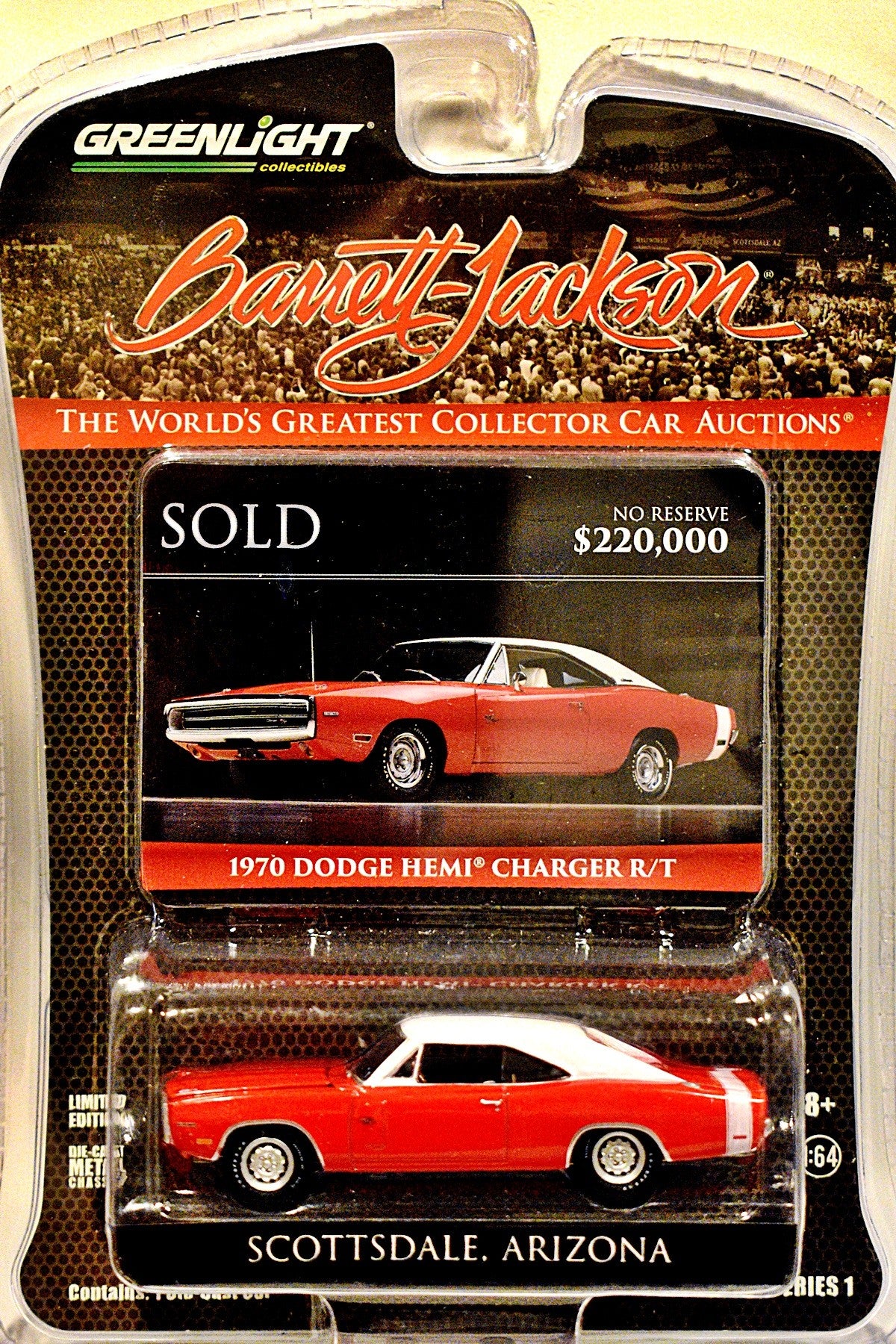 Greenlight Mecum Auction Block - 1970 Dodge Hemi Charger R/T