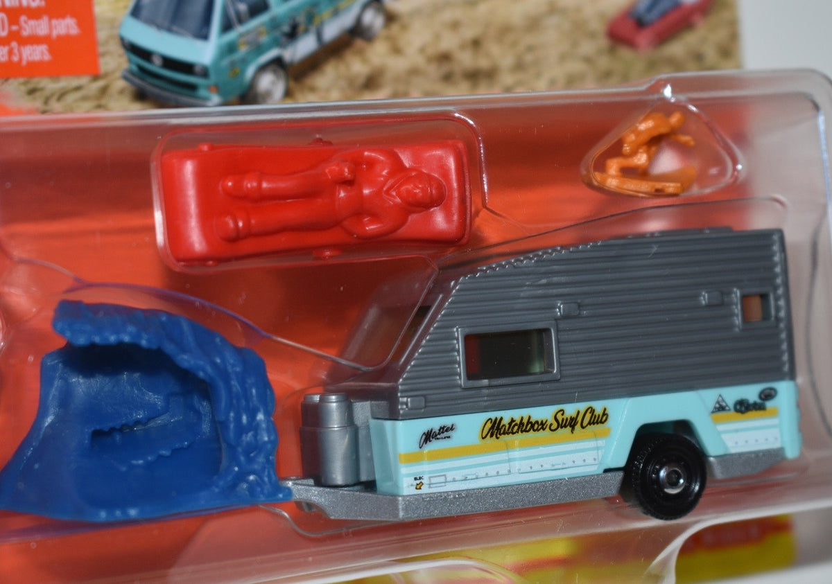 Matchbox Hitch & Haul - Volkswagen Double Cab Surfer Pickup Truck & Camper Trailer