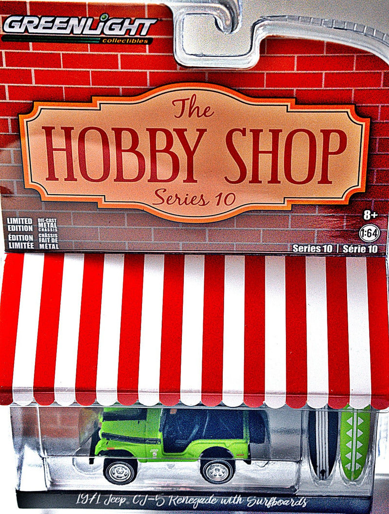 Greenlight Hobby Shop - 1971 Jeep CJ-5 Renegade w/ Surfboards