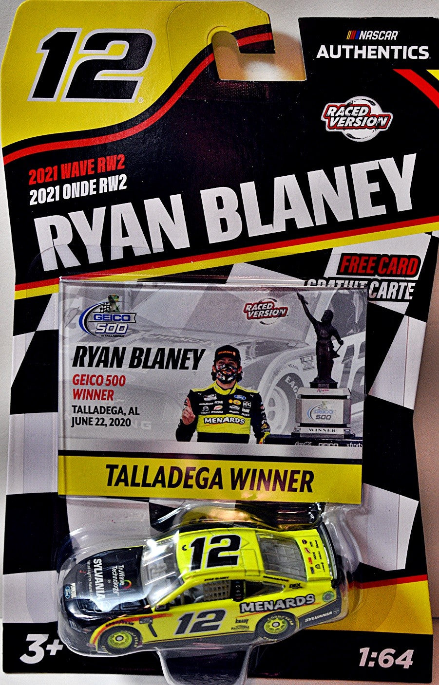 NASCAR Authentics - Ryan Blaney Talladega Wining Menards  Ford Mustang